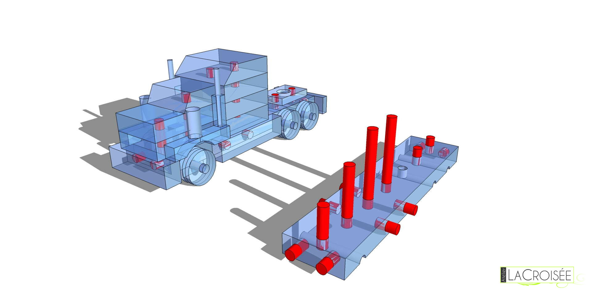 Conception d'un jouet camion en bois avec sketchup - Atelier LEMAN