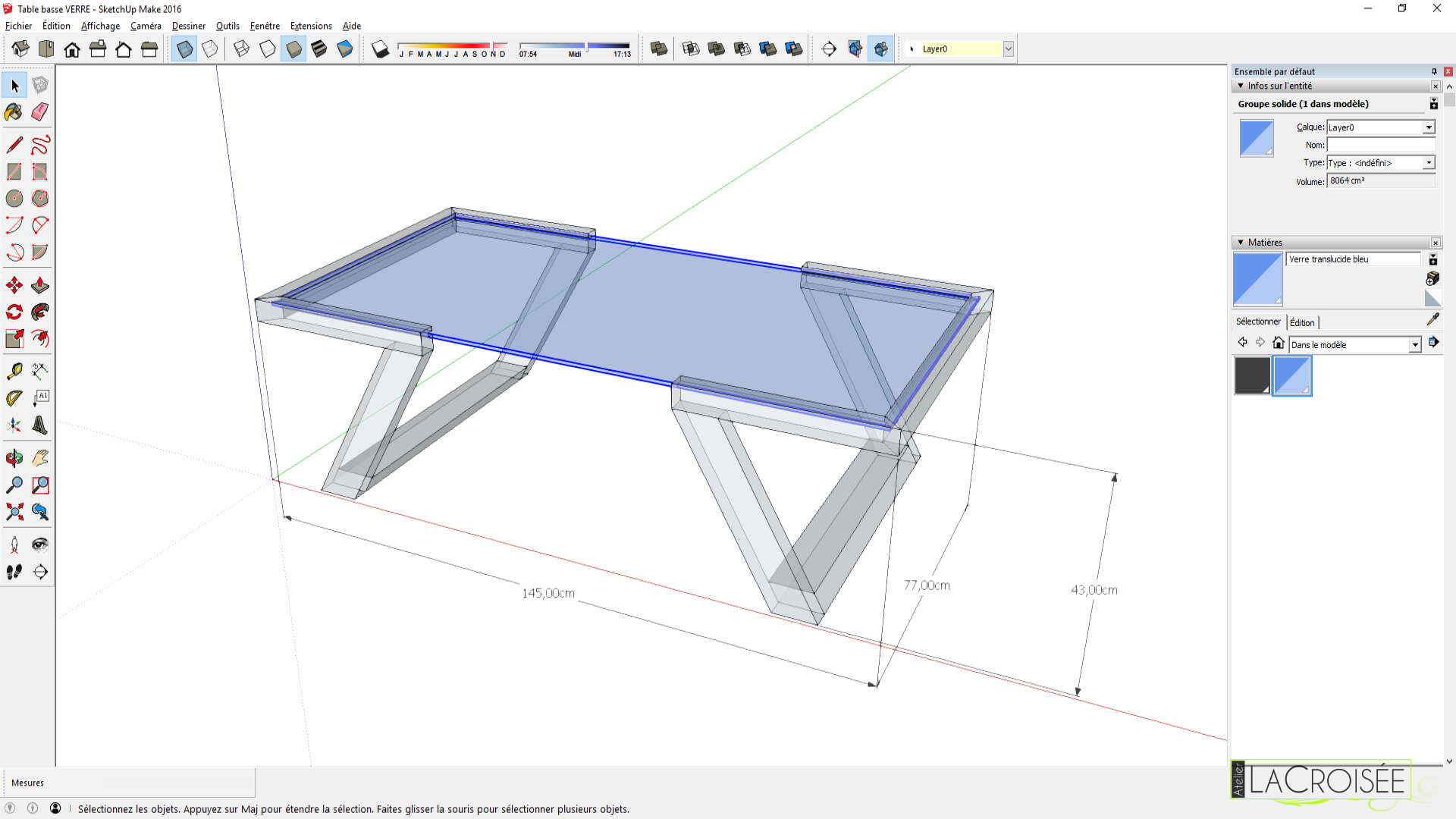 Modélisation Blender table basse