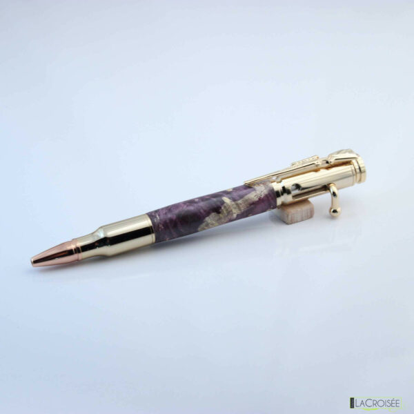 Stylo bois - TEXAS CULASSE - Loupe de Marronnier (Buckeye) - Teinté masse Violet
