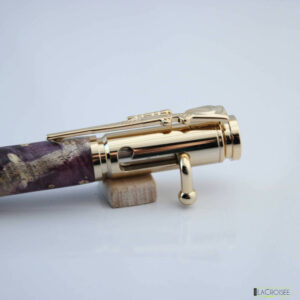 Stylo bois - TEXAS CULASSE - Loupe de Marronnier (Buckeye) - Teinté masse Violet – Image 2
