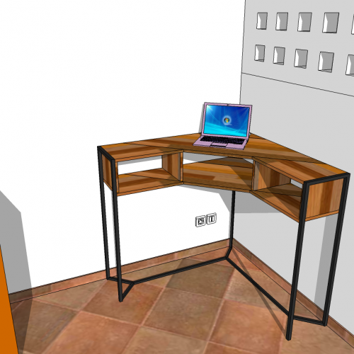 Fabrication sur mesure d'un bureau d'angle en chêne et acier